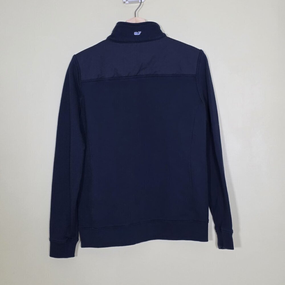 Vineyard Vines Polo Sweater Women S Navy LS 1/4 Zip Mock Neck Cotton Preppy Boho - Picture 15 of 15